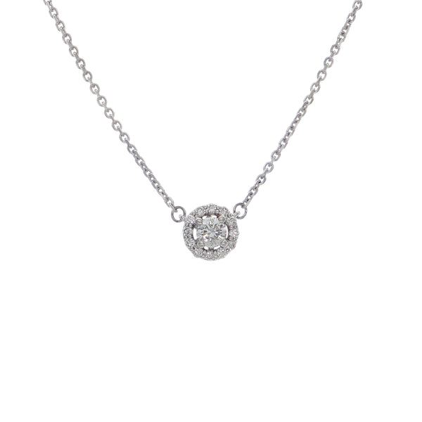 Collar Oro Blanco y Brillantes Halo CO-14574