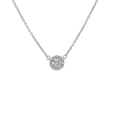 Collar Oro Blanco y Brillantes Halo CO-14574