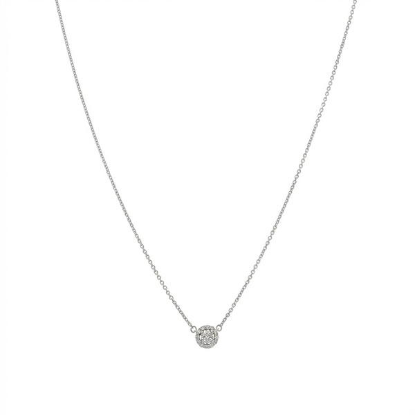 Collar Oro Blanco y Brillantes Halo CO-14574