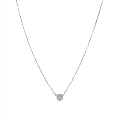 Collar Oro Blanco y Brillantes Halo CO-14574