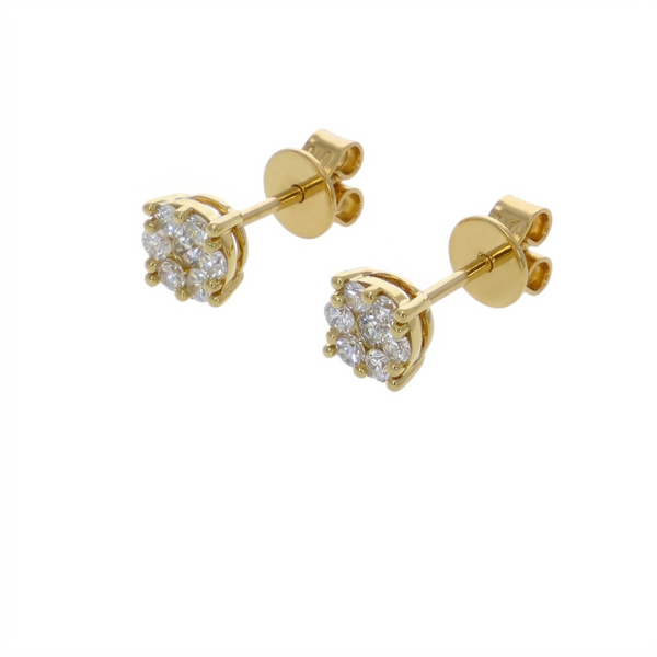 Aros Oro Amarillo y Brillantes Halo AR-14576