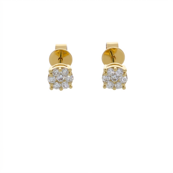 Aros Oro Amarillo y Brillantes Halo AR-14576