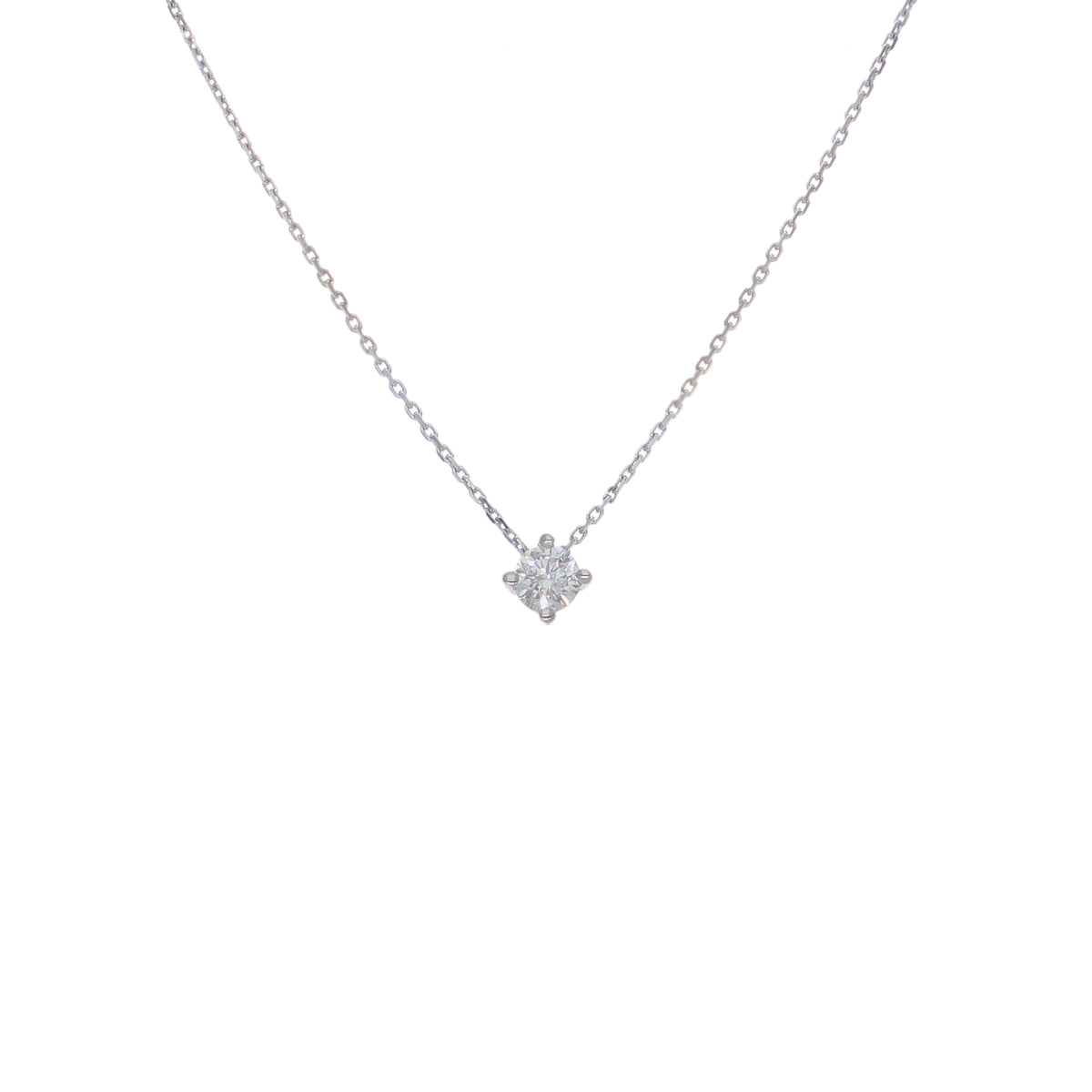 Collar Oro Blanco y Brillante Punto de Luz CO-14579