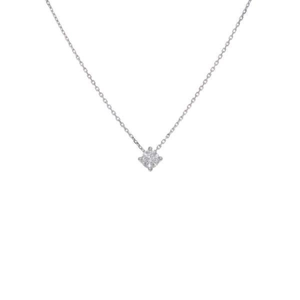 Collar Oro Blanco y Brillante Punto de Luz CO-14579