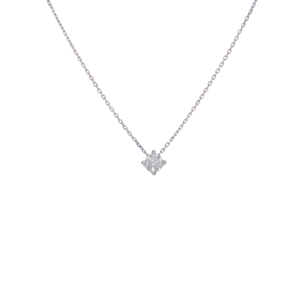 Collar Oro Blanco y Brillante Punto de Luz CO-14579