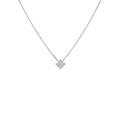 Collar Oro Blanco y Brillante Punto de Luz CO-14579