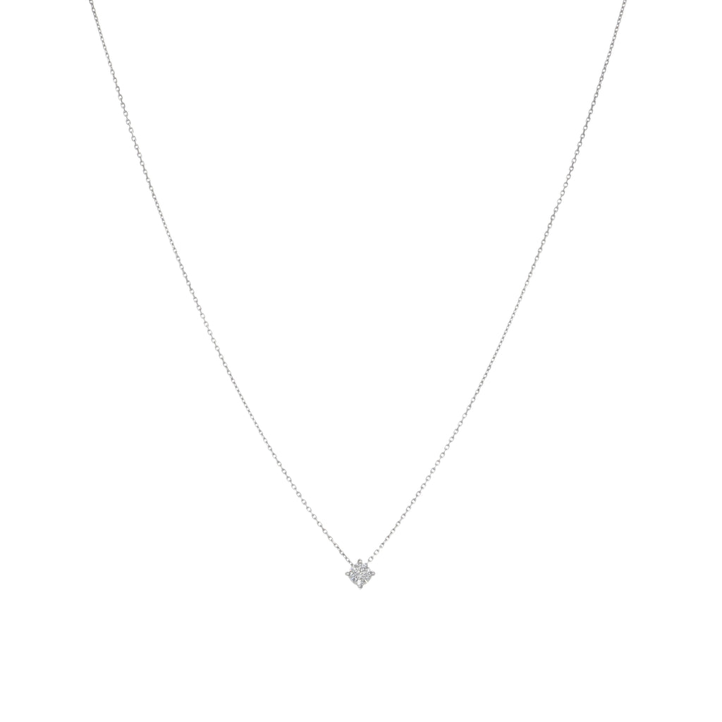 Collar Oro Blanco y Brillante Punto de Luz CO-14579
