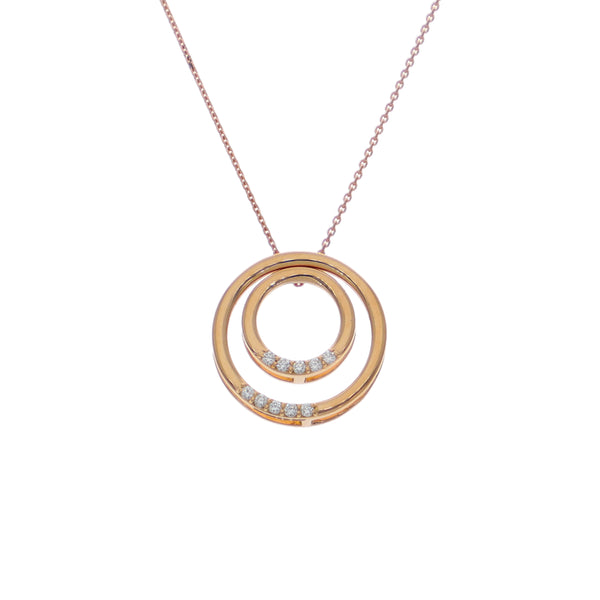 Collar Oro Rosa y Brillantes CO-14581