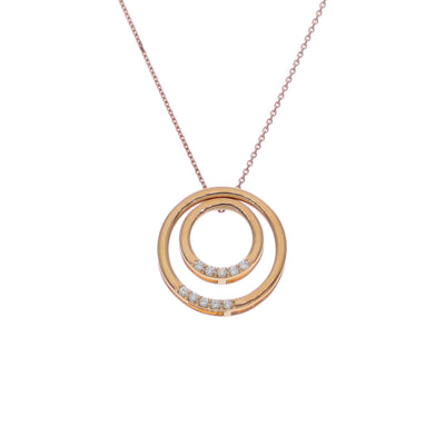 Collar Oro Rosa y Brillantes CO-14581