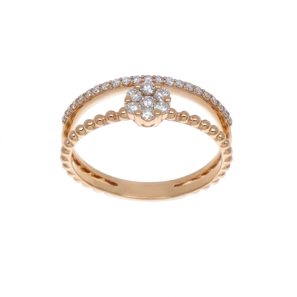 Anillo Oro Rosa y Brillantes AN-14583