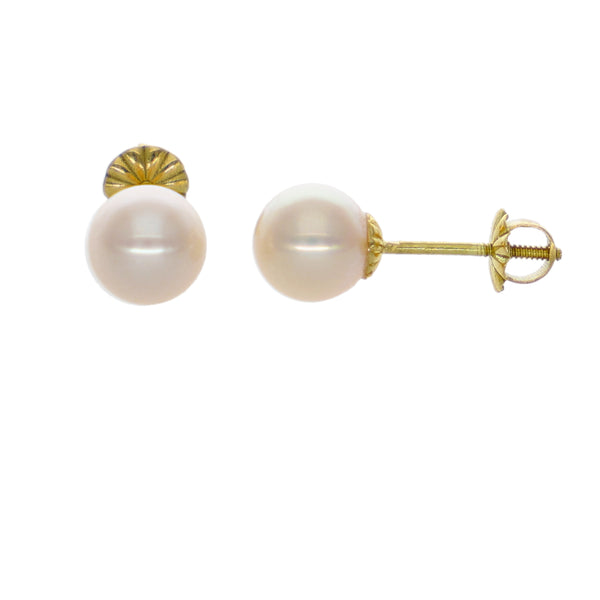 Aros Oro Amarillo y Perlas Cultivadas 6-6.5mm AR-14594