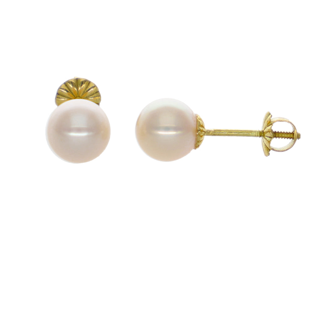 Aros Oro Amarillo y Perlas Cultivadas 7-7.5mm AR-14593