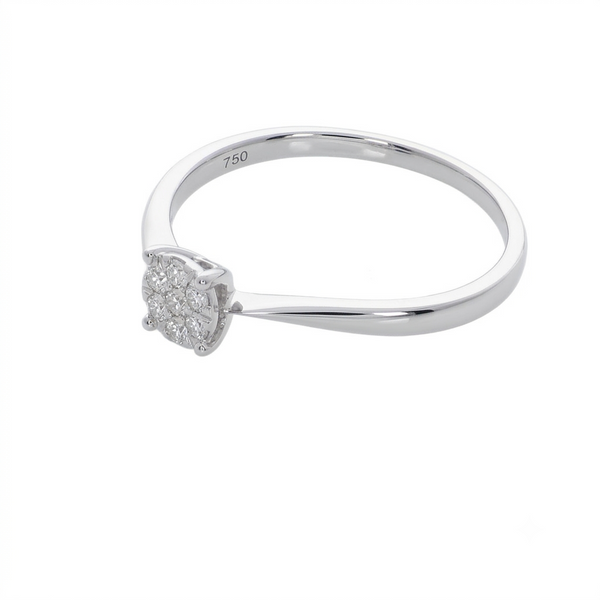 Anillo Oro Blanco con Diamantes 0,07 ct | AN-14597