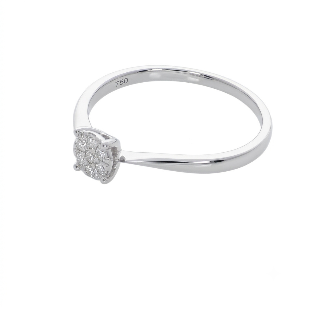 Anillo Oro Blanco con Diamantes 0,07 ct | AN-14597