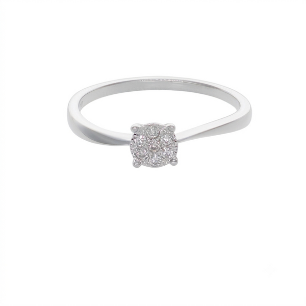 Anillo Oro Blanco con Diamantes 0,07 ct | AN-14597