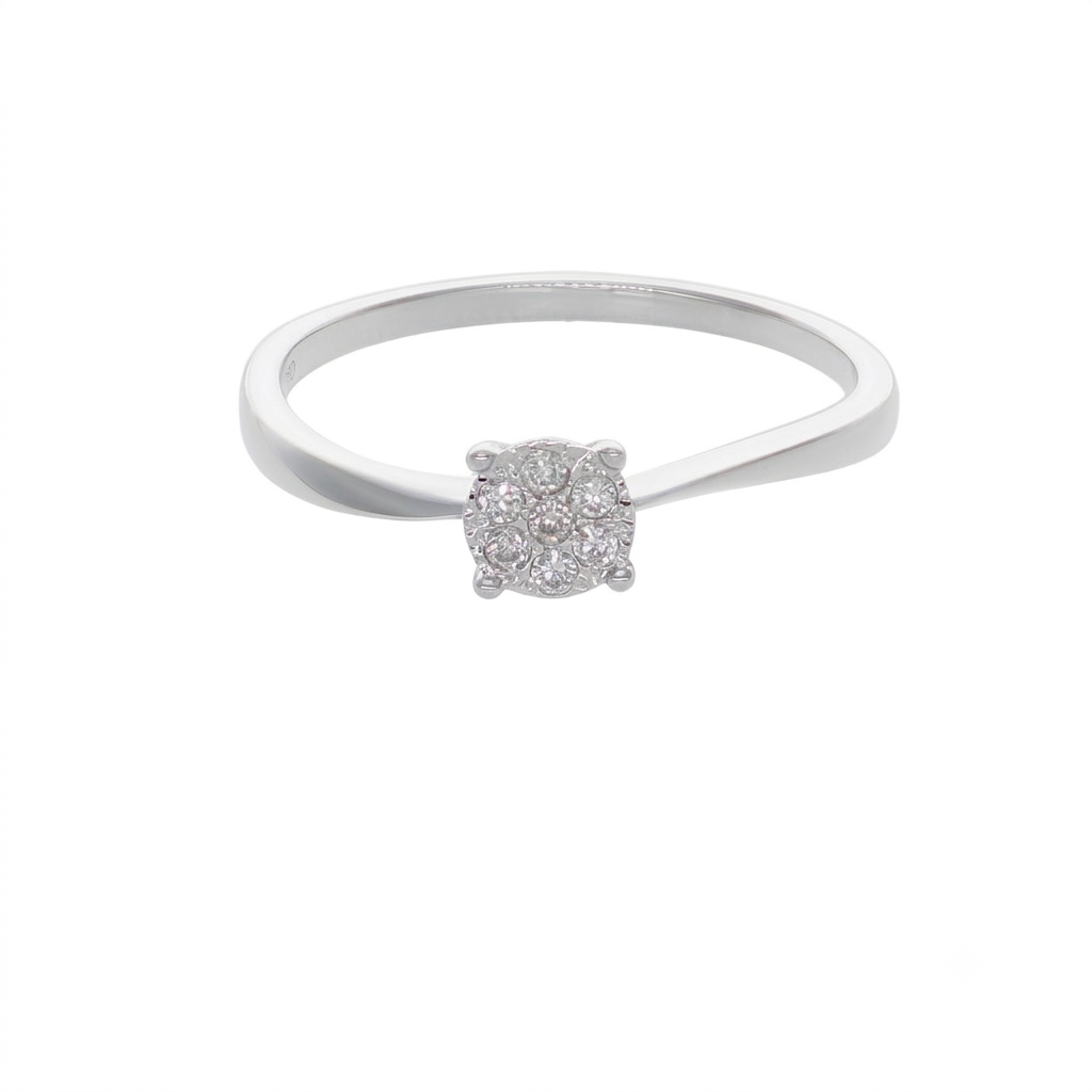 Anillo Oro Blanco con Diamantes 0,07 ct | AN-14597