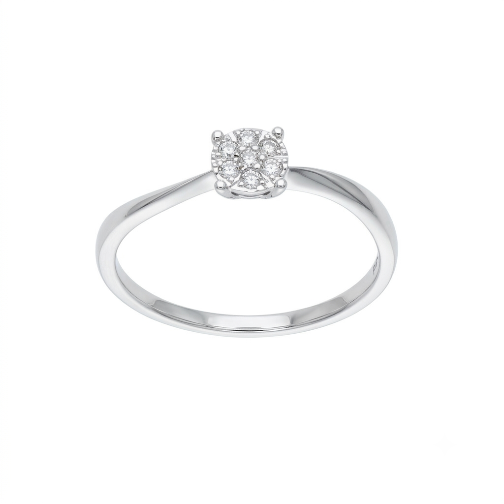 Anillo Oro Blanco con Diamantes 0,07 ct | AN-14597