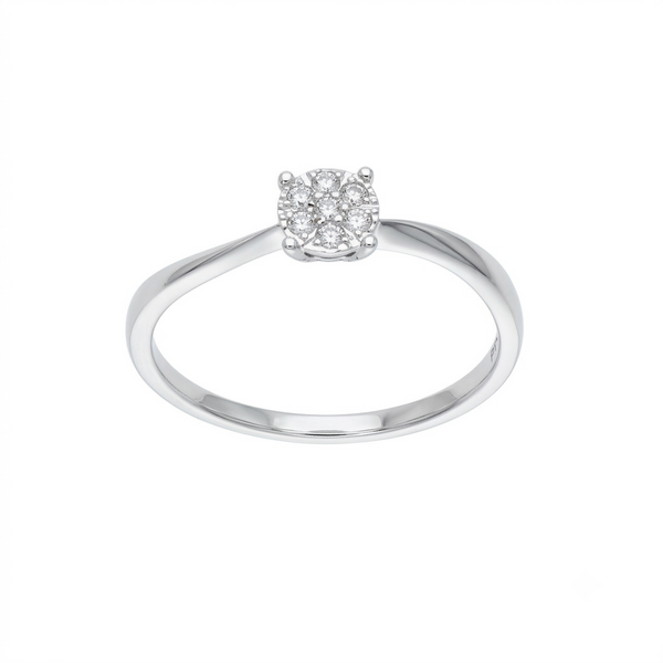 Anillo Oro Blanco con Diamantes 0,07 ct | AN-14597