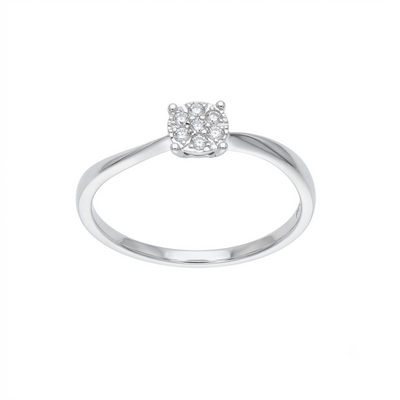 Anillo Oro Blanco con Diamantes 0,07 ct | AN-14597