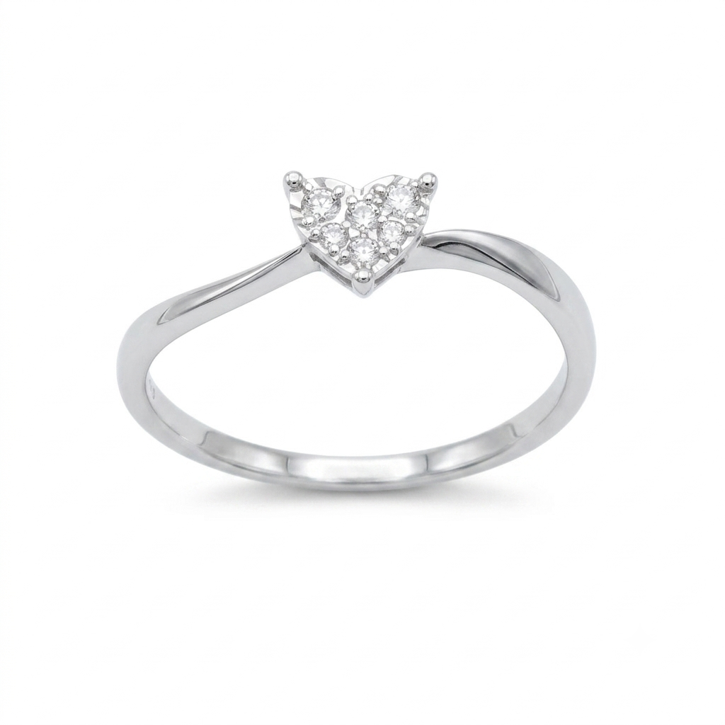 Anillo Oro Blanco con Diamantes 0,08 ct | AN-14598