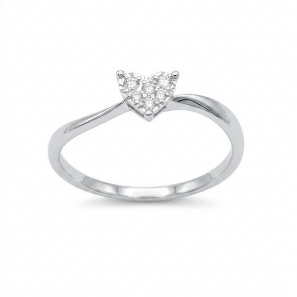 Anillo Oro Blanco con Diamantes 0,08 ct | AN-14598