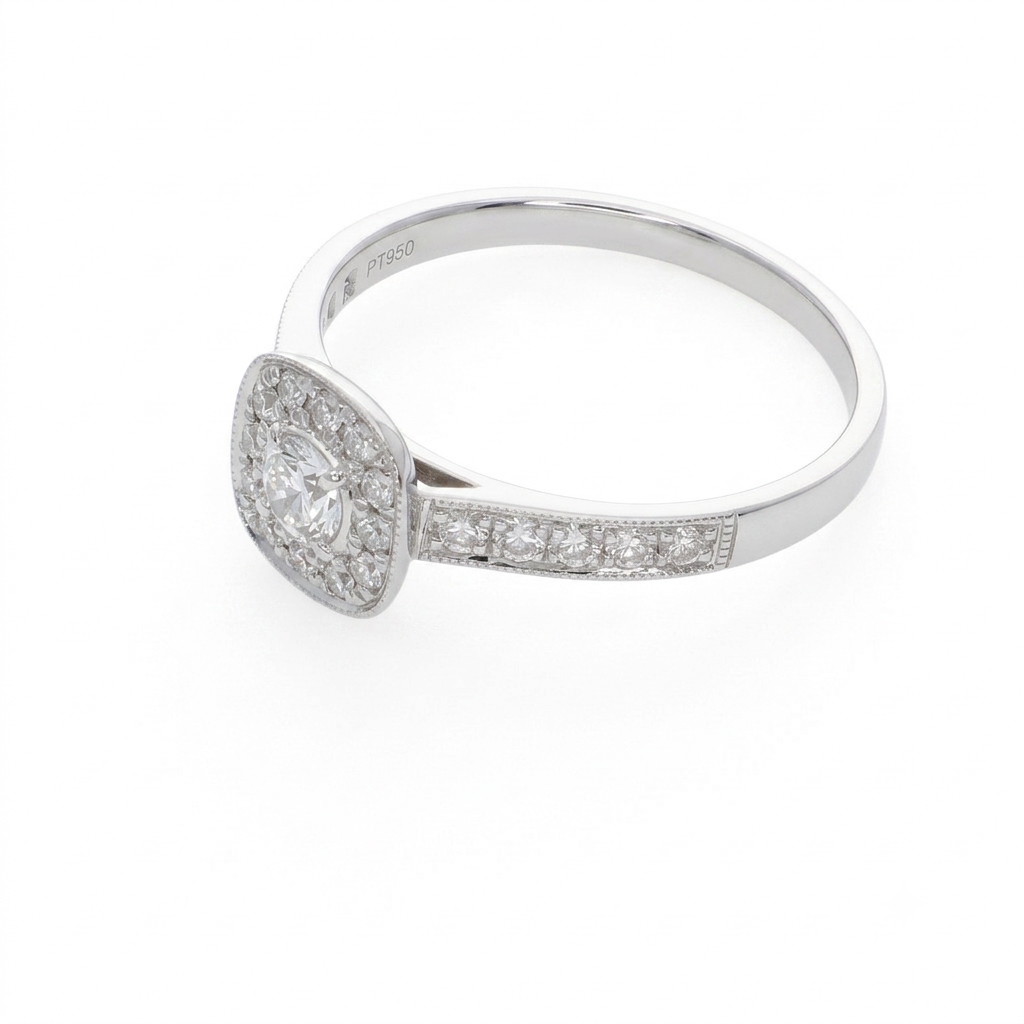Anillo Platino con Diamantes 0,52 ct | AN-14607