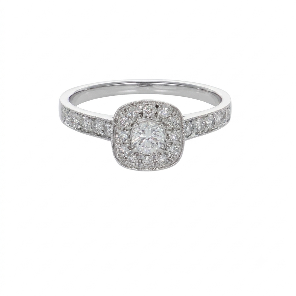 Anillo Platino con Diamantes 0,52 ct | AN-14607