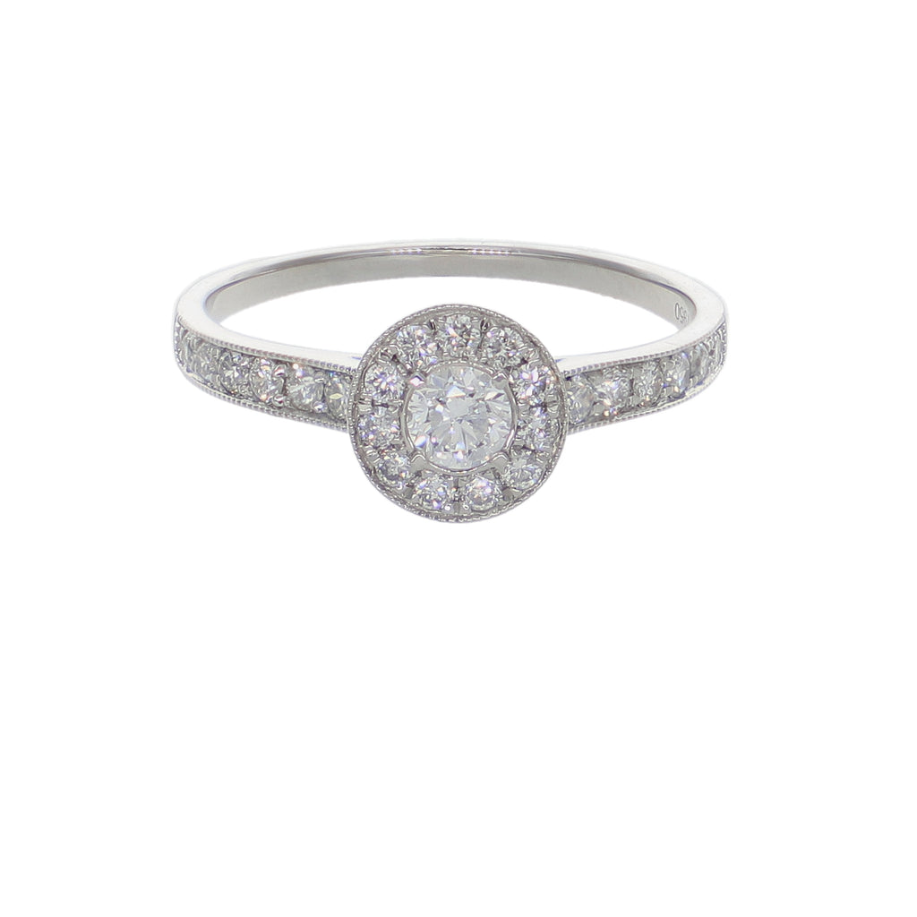 Anillo Platino con Diamantes 0,49 ct | AN-14609