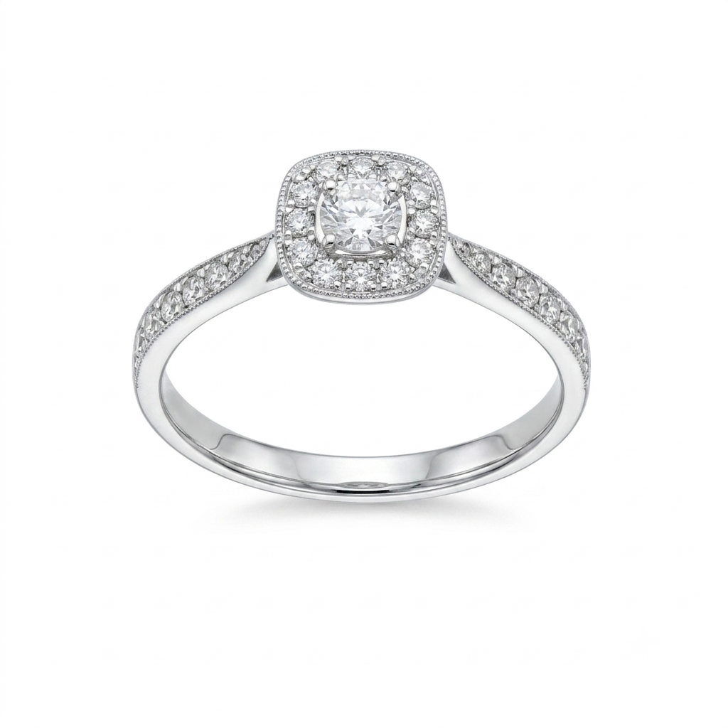 Anillo Platino con Diamantes 0,50 ct | AN-14611