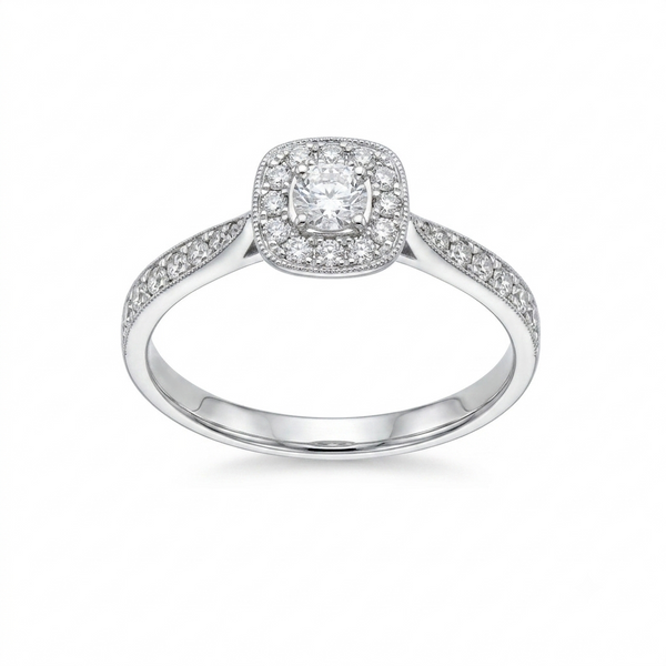 Anillo Platino con Diamantes 0,50 ct | AN-14611