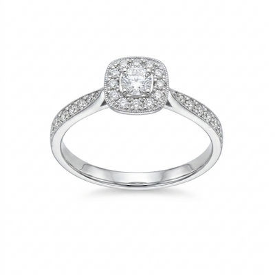 Anillo Platino con Diamantes 0,50 ct | AN-14611