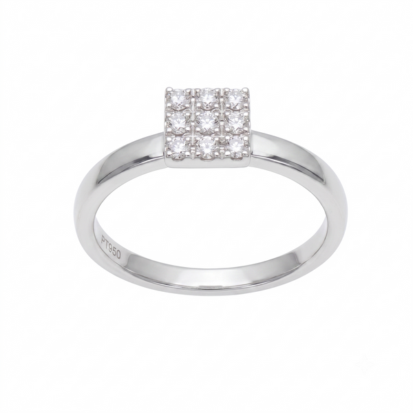 Anillo Platino con Diamantes 0,19 ct | AN-14612