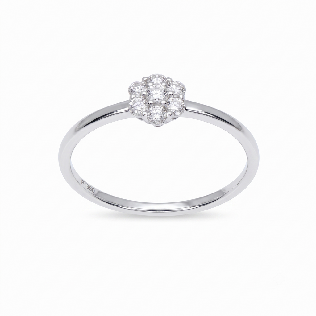 Anillo Platino con Diamantes 0,23 ct | AN-14613
