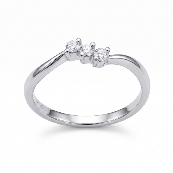 Anillo Platino con Diamantes 0,15 ct | AN-14620