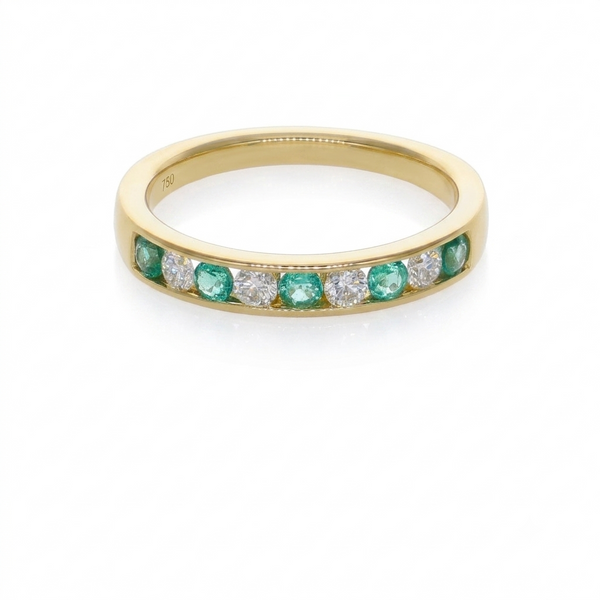 Anillo Oro Amarillo con Esmeraldas y Diamantes | AN-14626