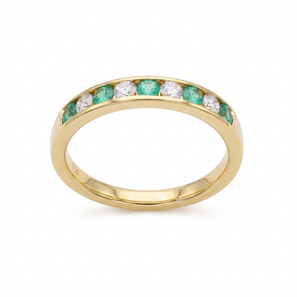 Anillo Oro Amarillo con Esmeraldas y Diamantes | AN-14626