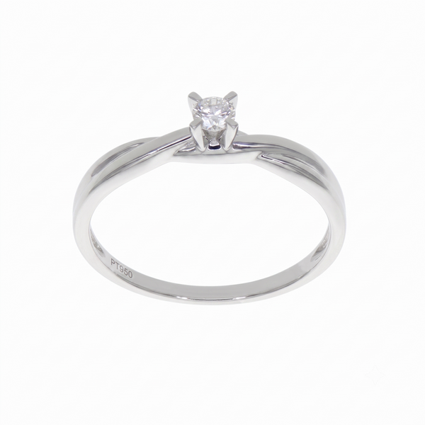 Anillo Solitario de Platino con Diamante 0,10 ct | AN-14628