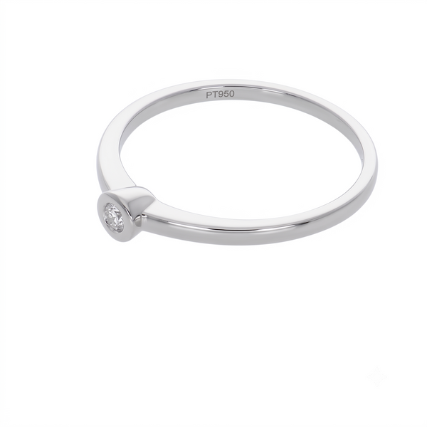 Anillo Platino con Diamante 0,04 ct Solitario  | AN-14629