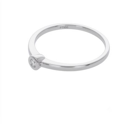 Anillo Platino con Diamante 0,04 ct Solitario  | AN-14629