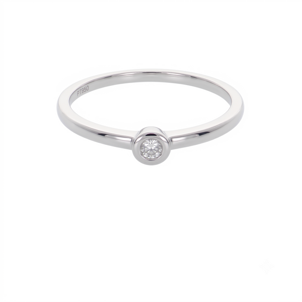 Anillo Platino con Diamante 0,04 ct Solitario  | AN-14629