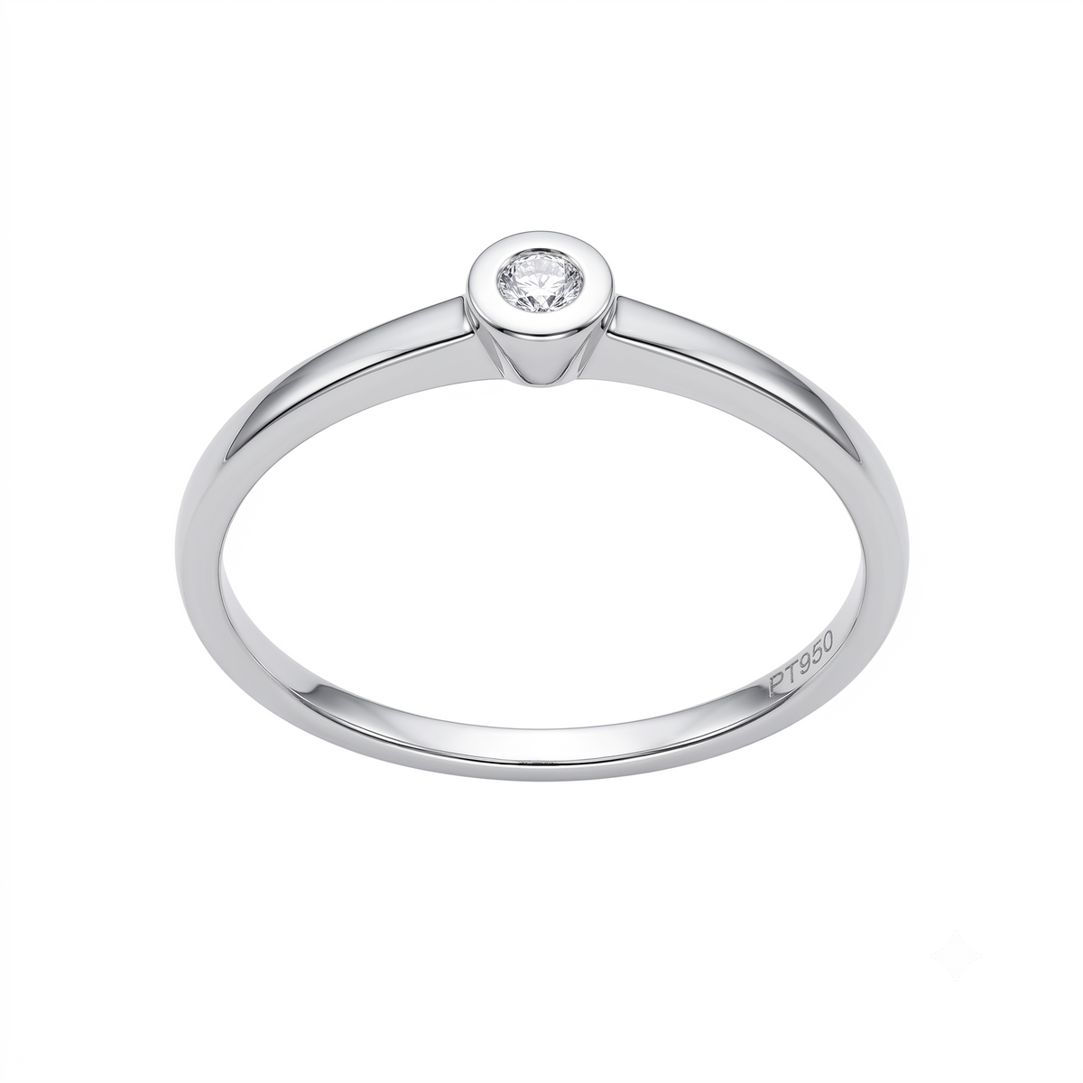 Anillo Platino con Diamante 0,04 ct Solitario  | AN-14629