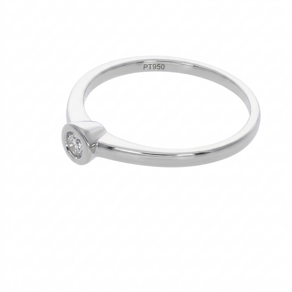 Anillo Platino con Diamante 0,09 ct Solitario  | AN-14630