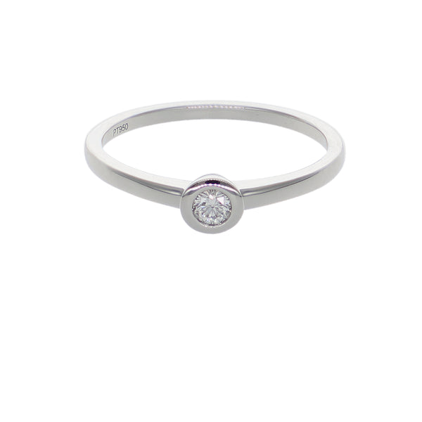 Anillo Platino con Diamante 0,09 ct Solitario  | AN-14630