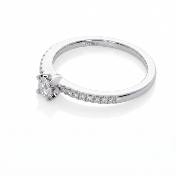 Anillo Solitario de Platino con Diamante 0,30 ct Total | AN-14631