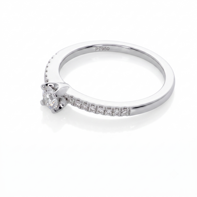 Anillo Solitario de Platino con Diamante 0,30 ct Total | AN-14631