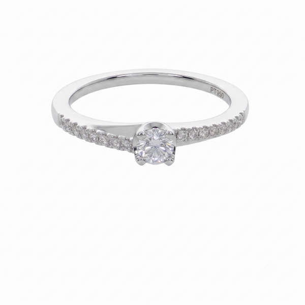 Anillo Solitario de Platino con Diamante 0,30 ct Total | AN-14631