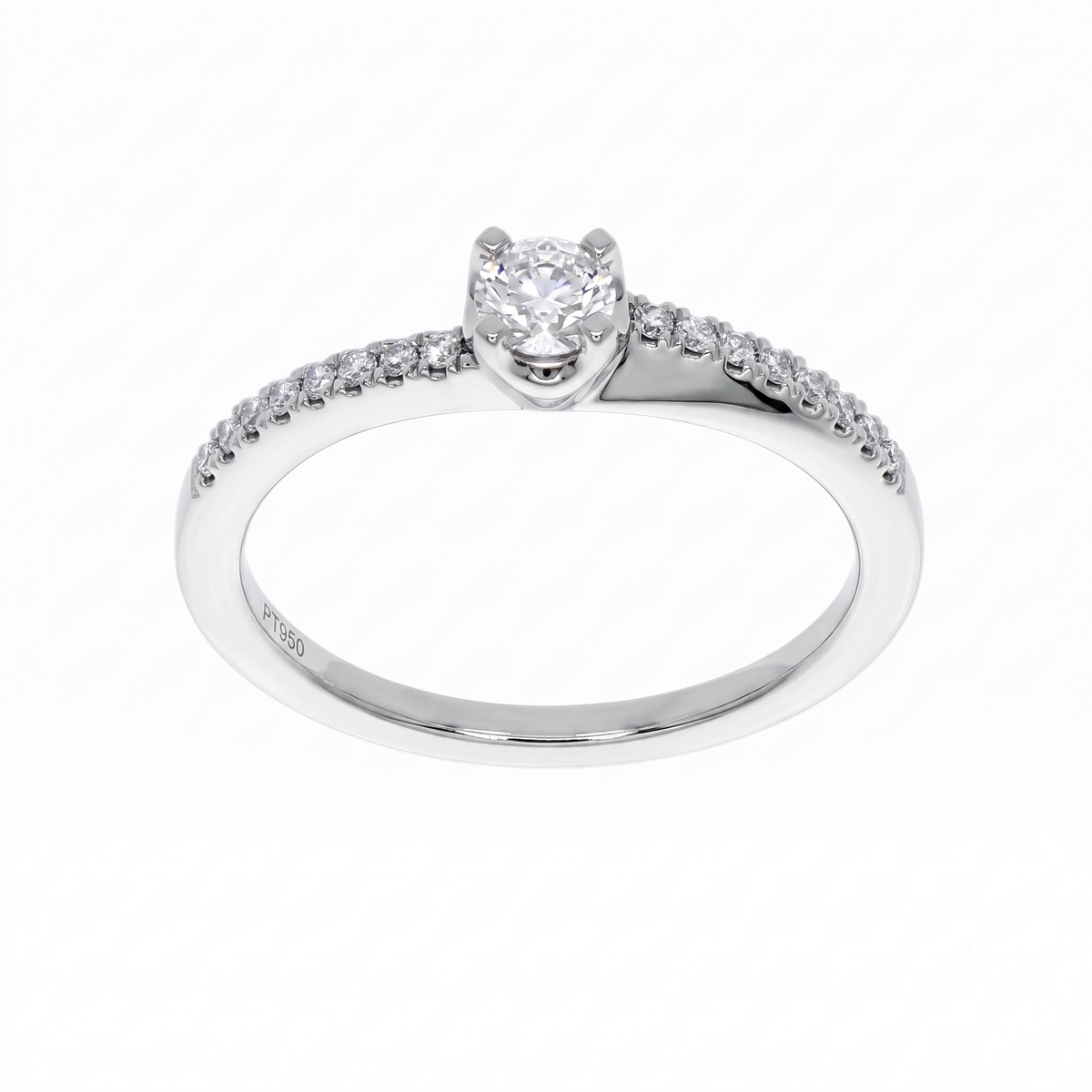 Anillo Solitario de Platino con Diamante 0,30 ct Total | AN-14631