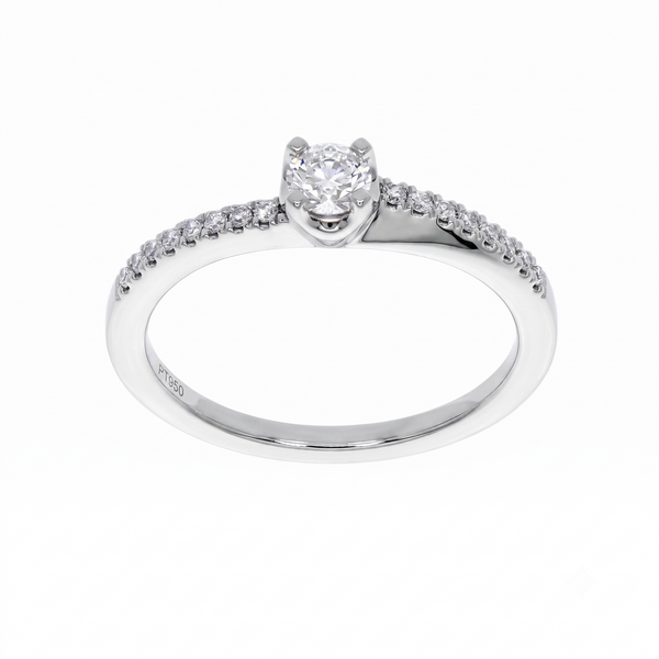 Anillo Solitario de Platino con Diamante 0,30 ct Total | AN-14631
