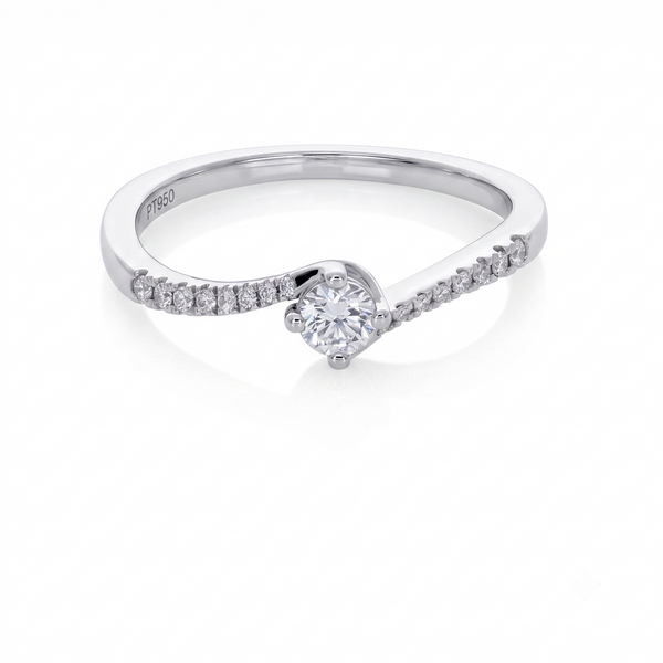 Anillo Platino con Diamante 0,29 ct Total Solitario | AN-14632