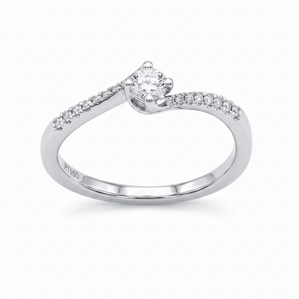 Anillo Platino con Diamante 0,29 ct Total Solitario | AN-14632